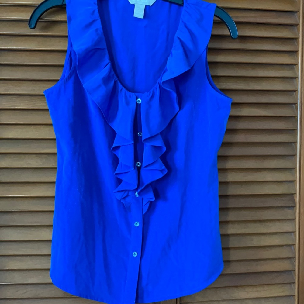 Bright blue petite sleeveless top- Banana Republic